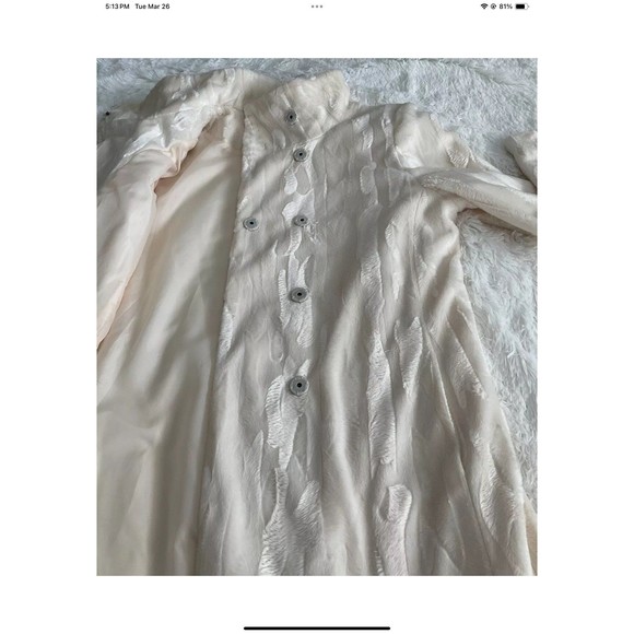 Worthington Womans FauxFur Cream Mid-Length/Driving Coat Womens Size Large - Picture 4 of 11